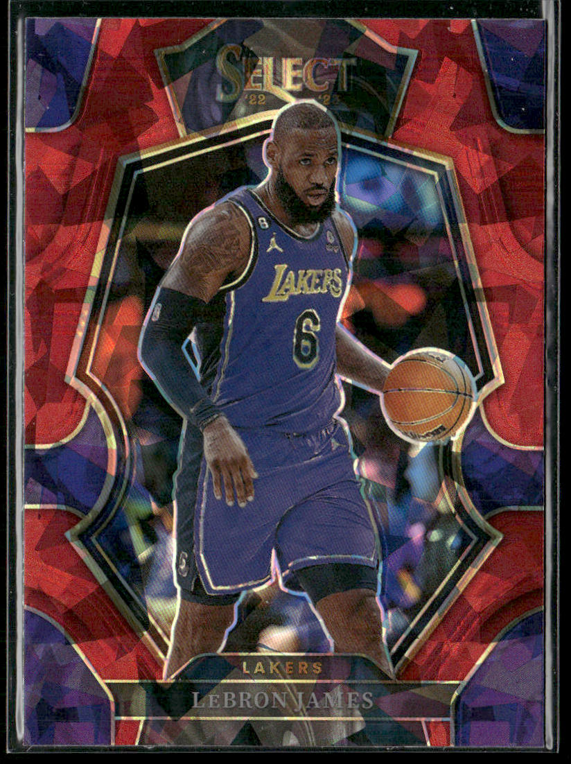 2022-23 Panini Select #126 LeBron James Red Cracked Ice Prizms