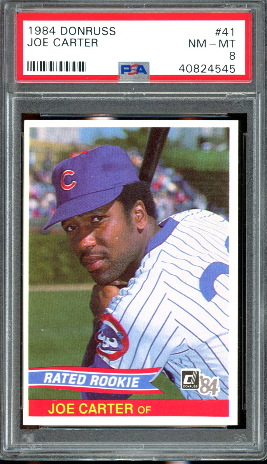 1984 Donruss #41 Joe Carter PSA 8