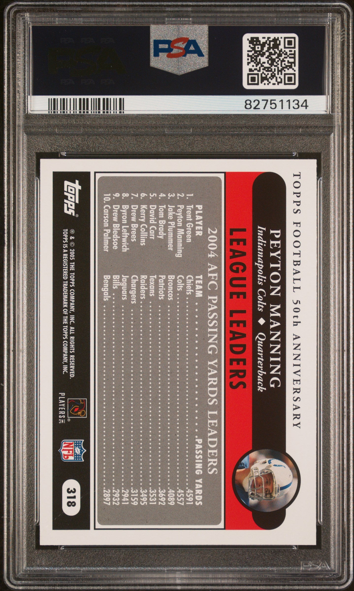 2005 Topps #318 Peyton Manning PSA 10