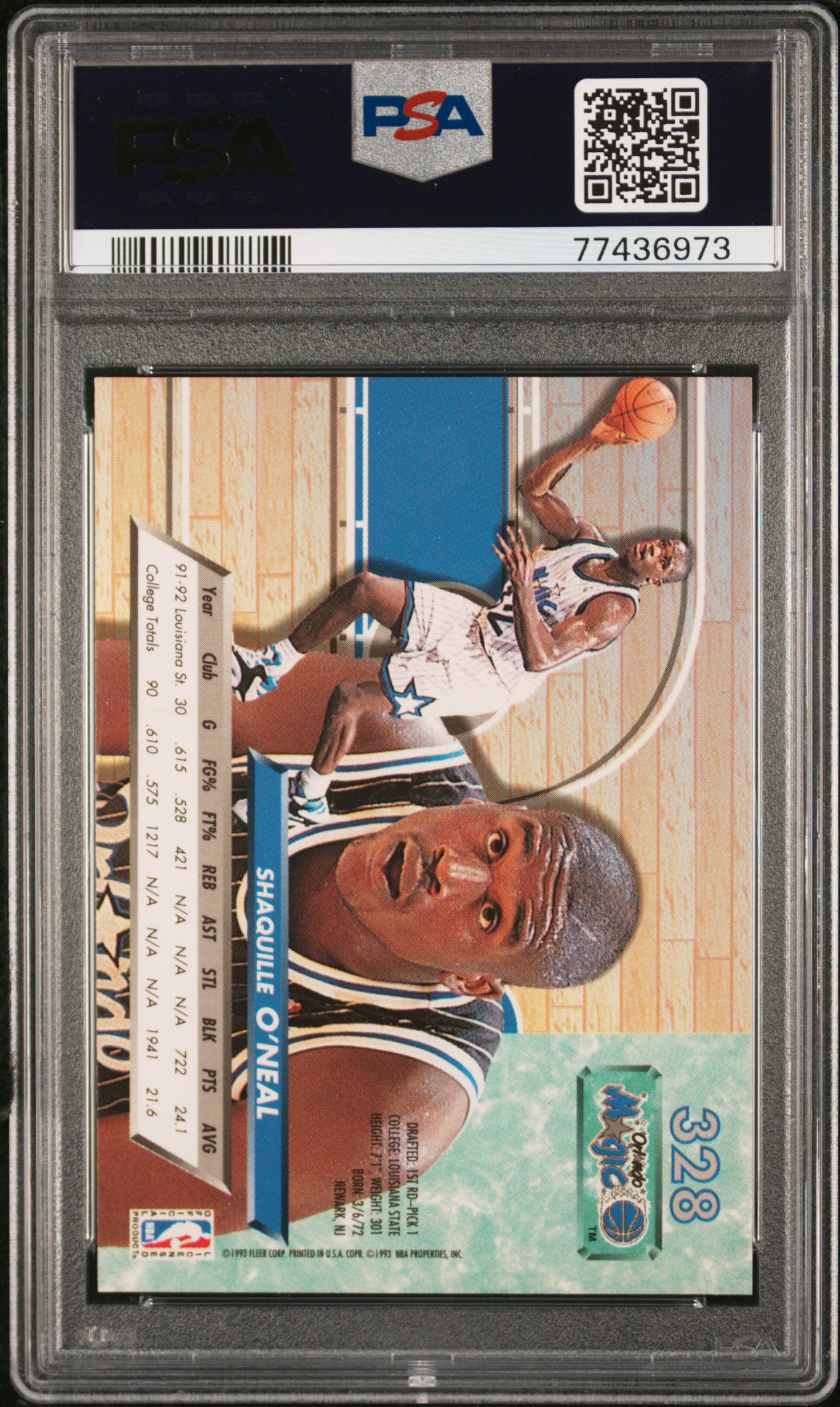 1992 Ultra #328 Shaquille O'Neal PSA 9