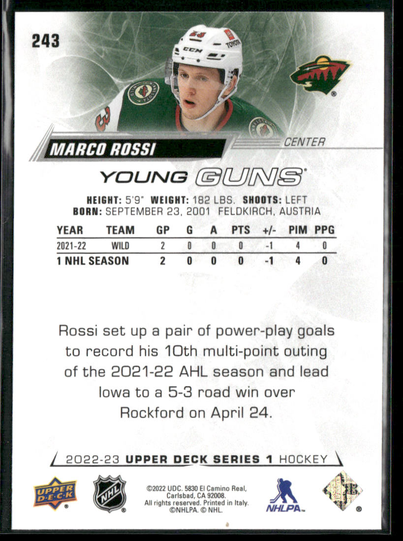 2022-23 Upper Deck #243 Marco Rossi