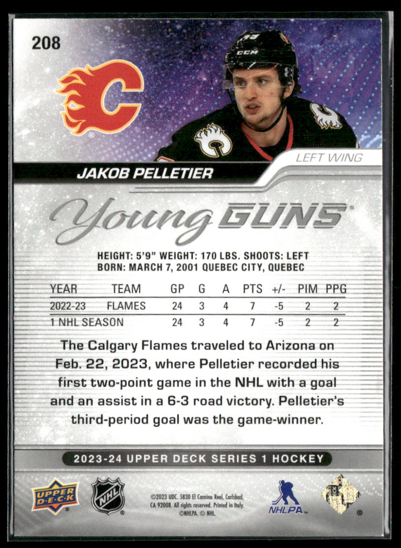 2023-24 Upper Deck #208 Jakob Pelletier