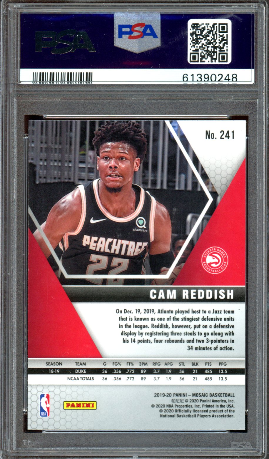 2019 Panini Mosaic #241 Cam Reddish PSA 9