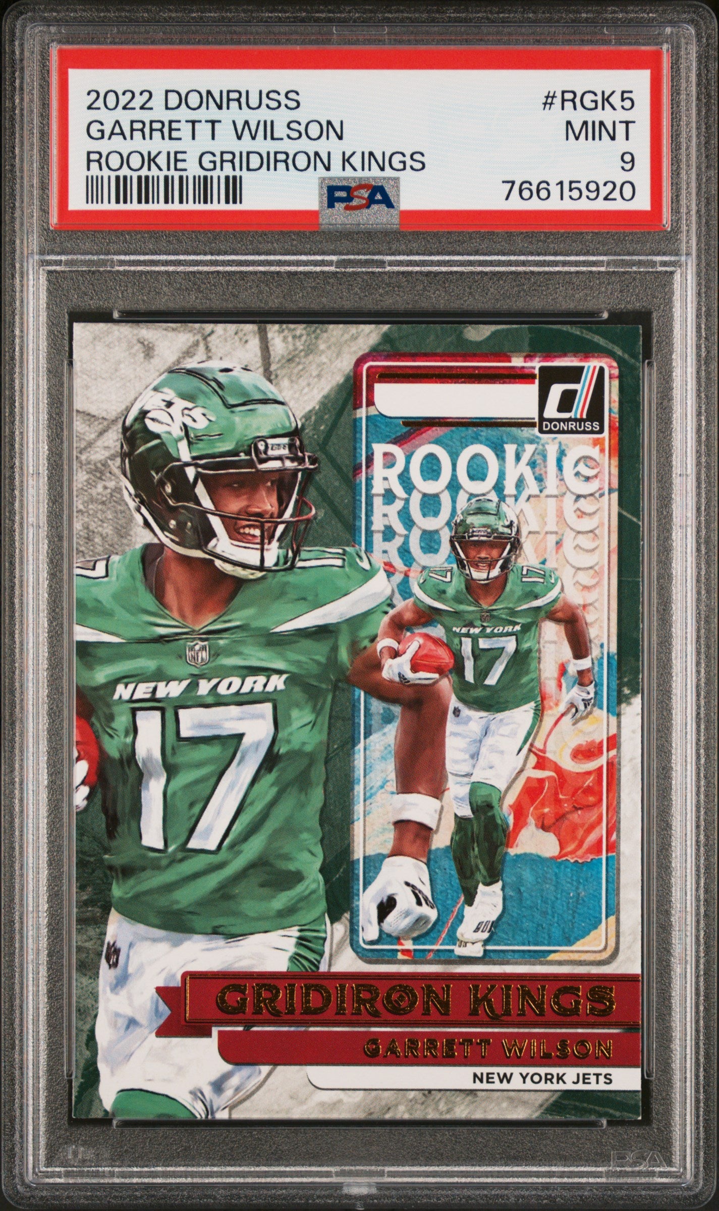 2022 Panini Donruss Rookie Gridiron Kings #RGK5 Garrett Wilson PSA 9