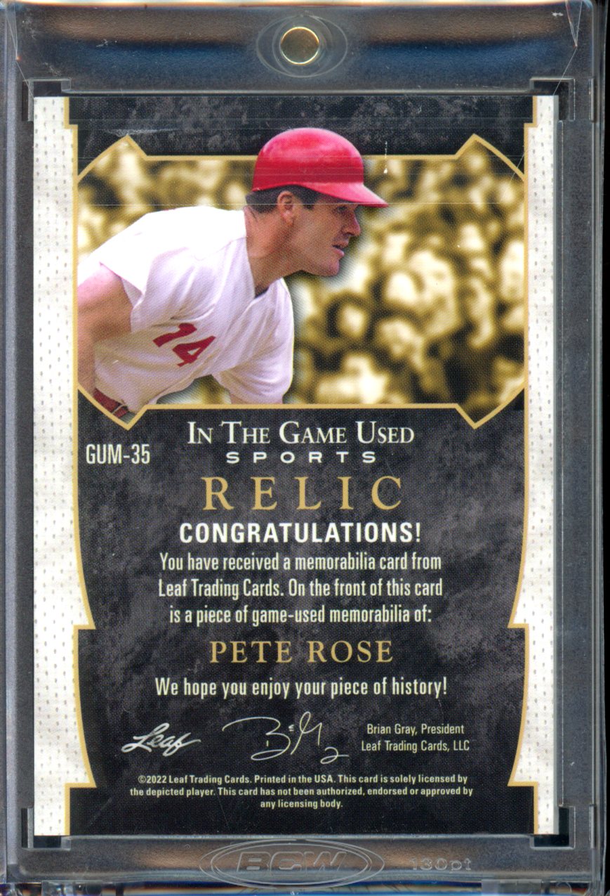 2022 Leaf In The Game Used Sports: Game Used Red #GUM-35 Pete Rose /50