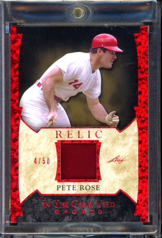 2022 Leaf In The Game Used Sports: Game Used Red #GUM-35 Pete Rose /50