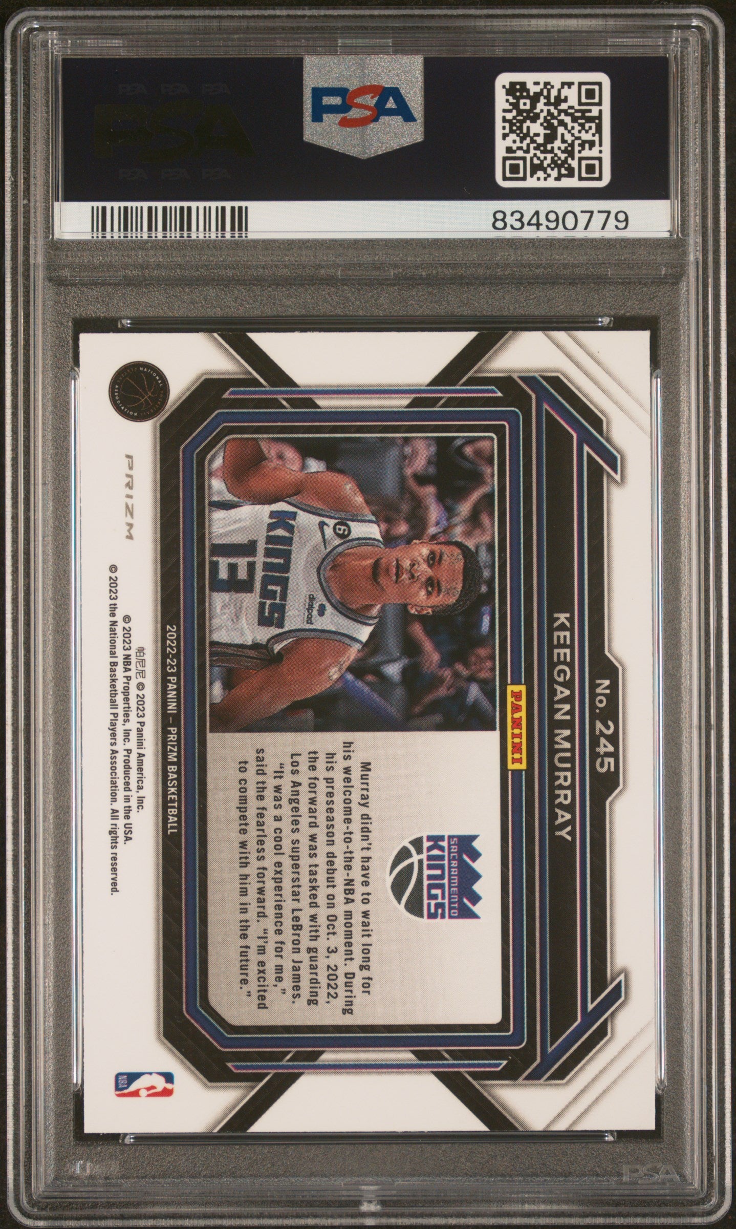 2022 Panini Prizm #245 Keegan Murray Variation PSA 10