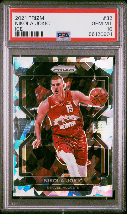 2021 Panini Prizm #32 Nikola Jokic Ice PSA 10