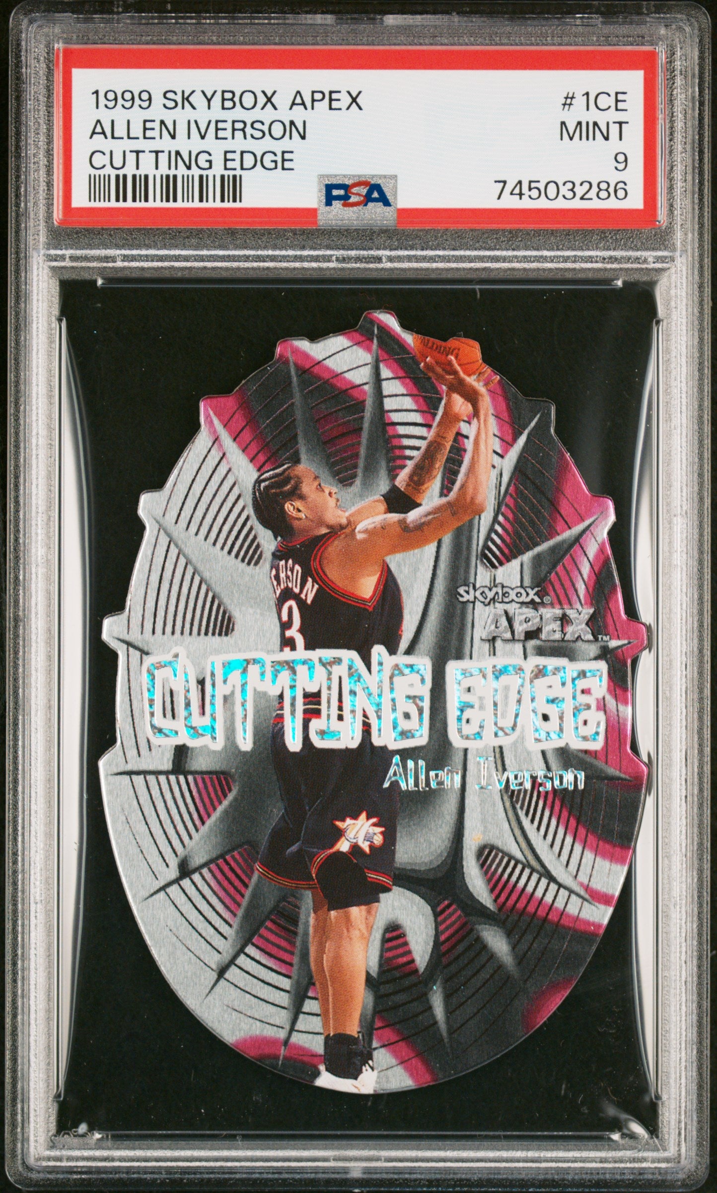 1999 Skybox Apex Cutting Edge #1CE Allen Iverson Cutting Edge PSA 9