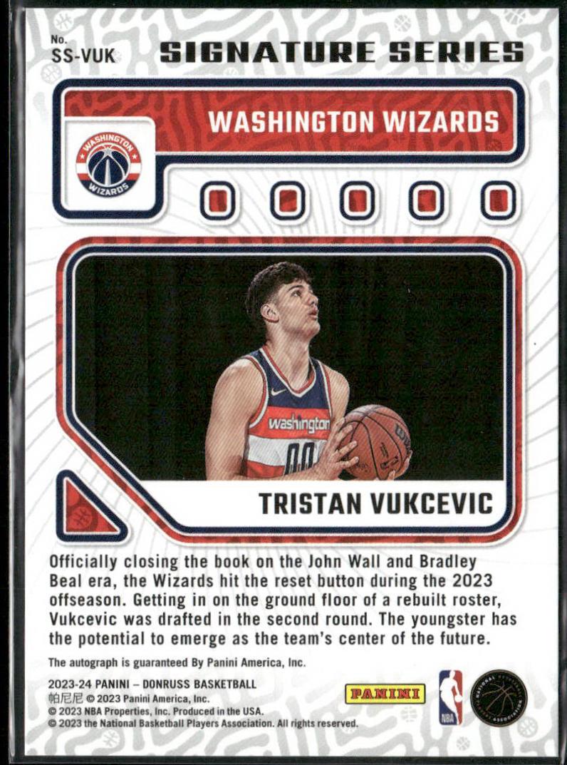 Tristan Vukcevic 2023-24 Donruss #SS-VUK Signature Series