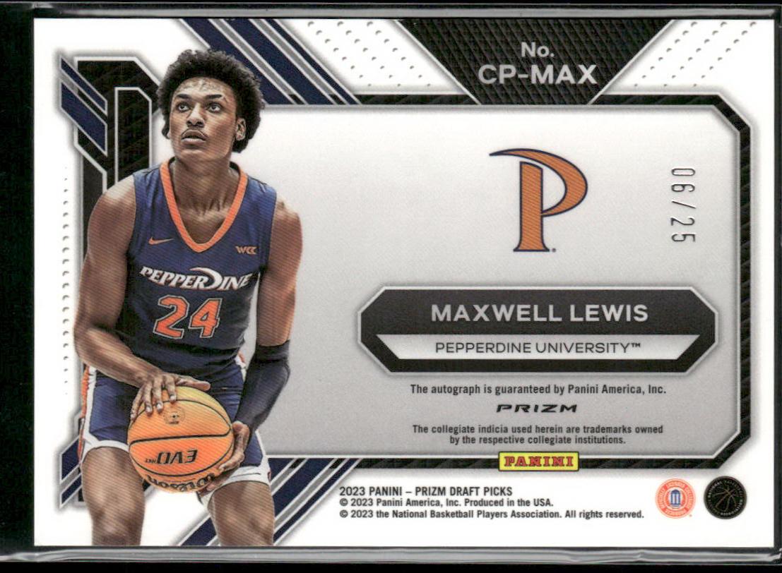 Maxwell Lewis 2023 Panini Prizm Draft Picks #CP-MAX Green Pulsar /25