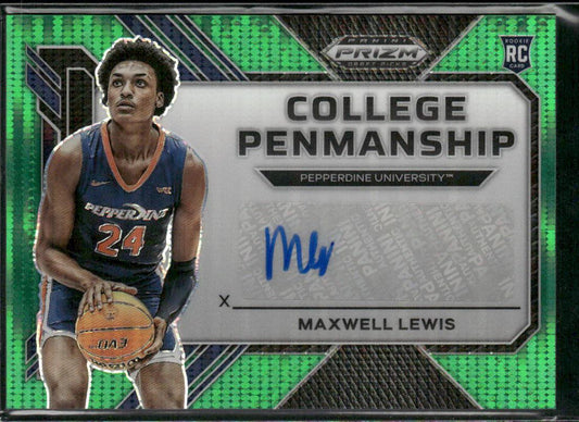 Maxwell Lewis 2023 Panini Prizm Draft Picks #CP-MAX Green Pulsar /25