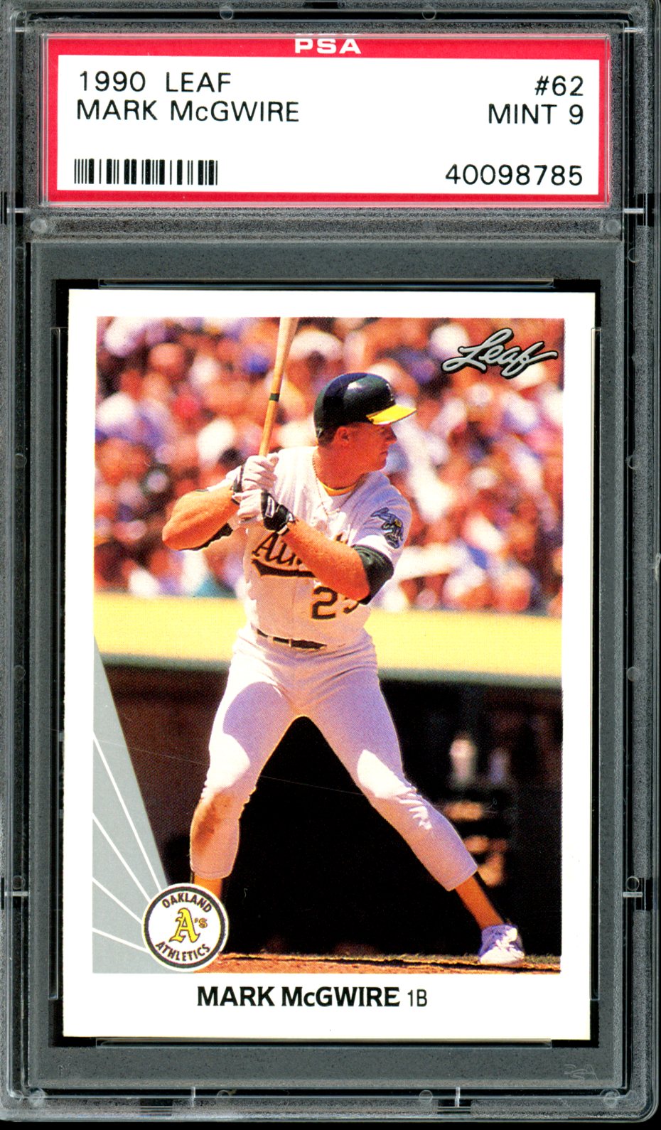 Mark Mcgwire 1990 Leaf #62 PSA 9