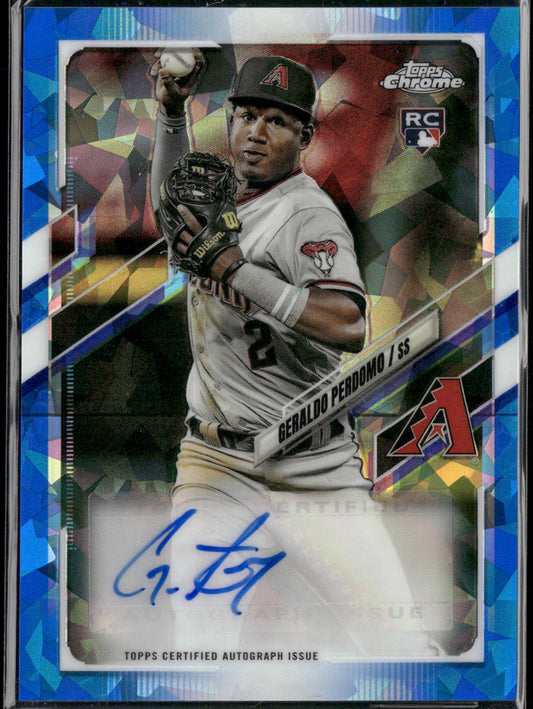 Geraldo Perdomo 2021 Topps Chrome Sapphire Edition #RA-GP Rookie Auto