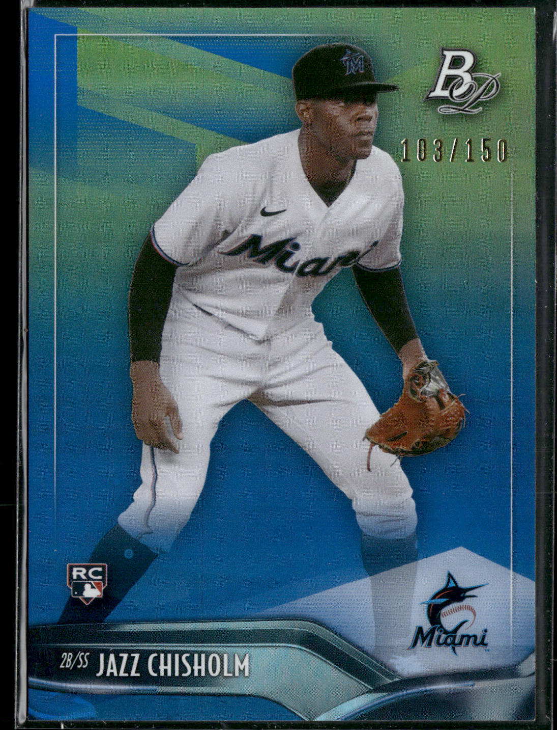 Jazz Chisholm 2021 Bowman Platinum #24 Blue #/150