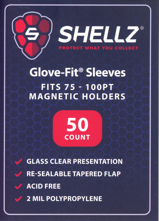 Shellz Glove-Fit Sleeves Magnetic Holders 75PT-100PT - 50 Sleeves