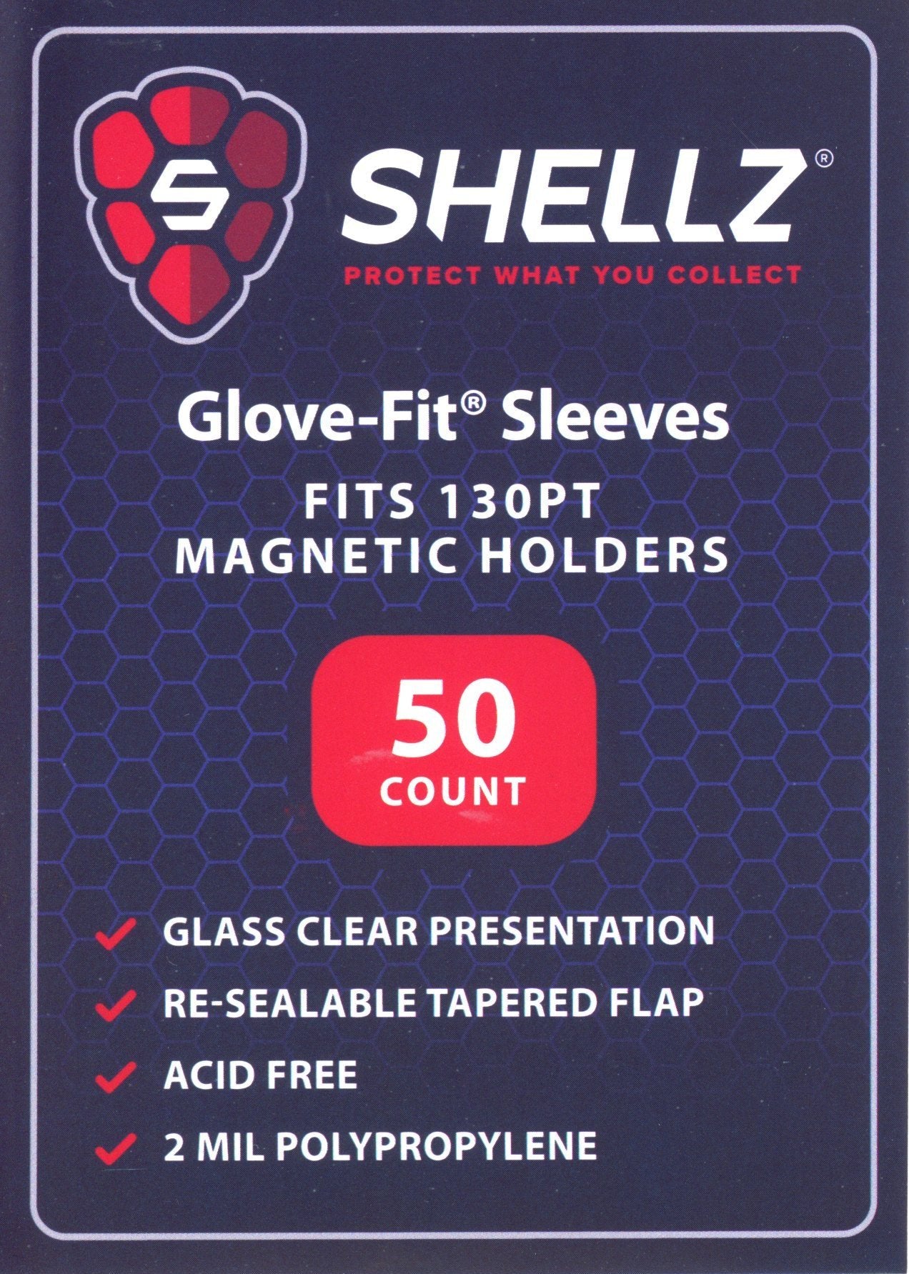 Shellz Glove-Fit Sleeves Magnetic Holders 130PT - Pack of 50